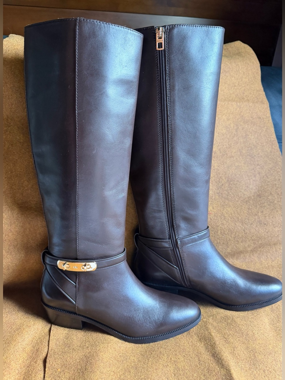 COACH - AS/IS - Caroline Leather Boots - Never Worn - Sole Needs Repair